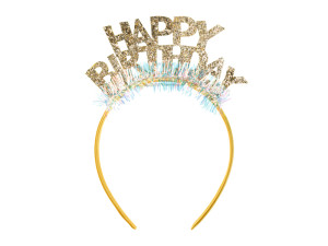 Opaska Happy Birthday 14,5cm x 19cm złoty