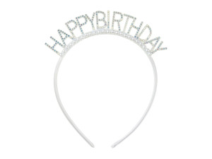 Opaska Happy Birthday 14cm x 15,5cm srebrny