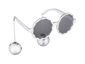 Okulary Kule disco 16cm x 6,5cm srebrny