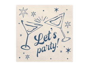 20szt. Serwetki Let's party! 33cm x 33cm beżowy