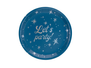 6szt. Talerzyki Let's party! 23cm granatowy