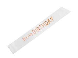 Szarfa ''It’s my birthday'' 79x9.4 biały
