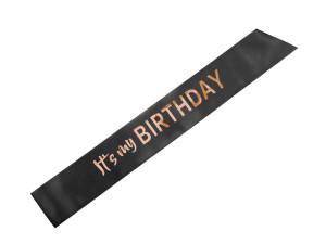 Szarfa ''It’s my birthday'' 79x9.4 czarny