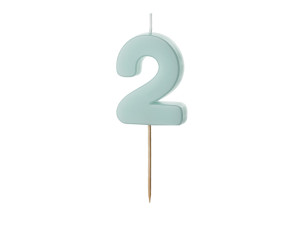 Świeczka urodzinowa Cyferka 2 jasny niebieski 5,5cm
