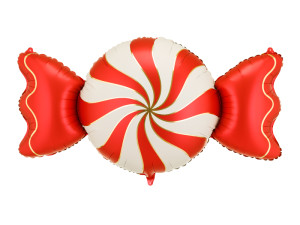 Balon foliowy Cukierek 113cm x 54cm beżowo-czerwony