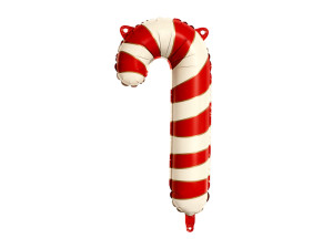 5szt. Balon foliowy do girland Cukrowa laska 15,5cm x 31cm biało-czerwona
