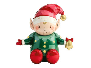 Balon foliowy Elf 89cm x 92cm zielono-czerwony