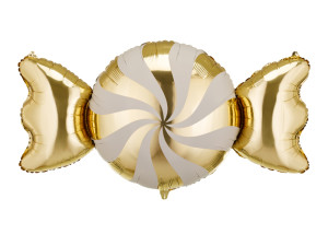 Balon foliowy Cukierek 113cm x 54cm beżowo-złoty