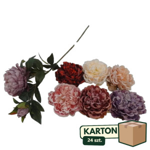 24szt peonie na łodydze 1+1 wys: 80cm szer: 15cm mix kolorów