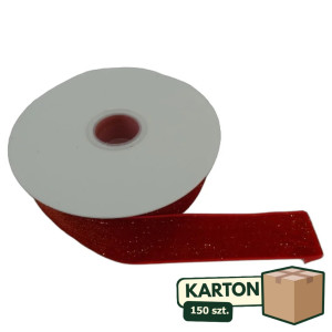 150szt wstążka welurowa (CHN) z brokatem (CHN) 2,5cm x 10y