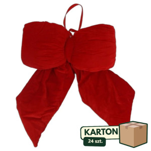 24szt kokarda welurowa wys: 45cm szer: 40cm czerwona