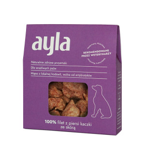 AYLA Filet z Piersi Kaczki ze Skórą Liofilizowane Przysmaki dla Psa 28g