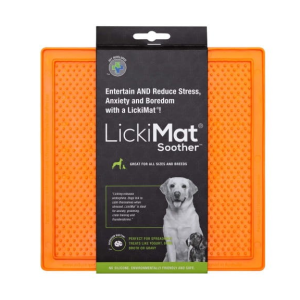 LICKIMAT Soother Miękka Mata do Lizania dla Psa - Pomarańczowa