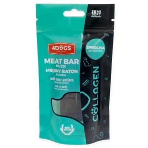 4DOGS Mięsny baton z kaczki - spirulina i poroże 2-pak SEMI-SOFT