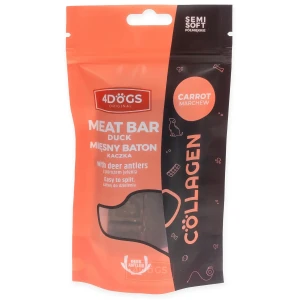 4DOGS Mięsny baton z kaczki - marchewka i poroże 2-pak SEMI-SOFT
