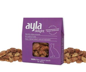 AYLA Filet z Piersi Kaczki ze Skórą Liofilizowane Przysmaki dla Kota 28g