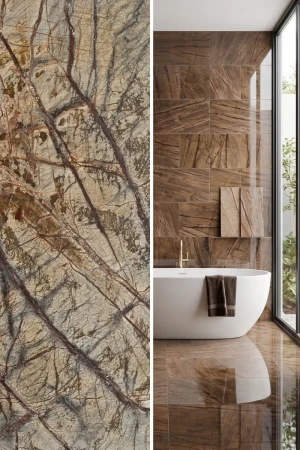Płytka Marmurowa Rain Forest Brown Polerowany | 61x30,5x1,2 cm
