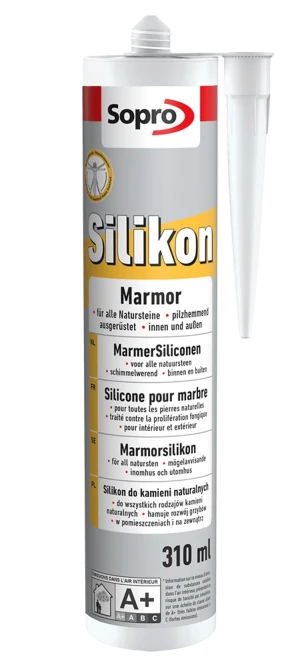 MarmorSilicon - Silikon do kamieni naturalnych 310 ml | Kolor Biały