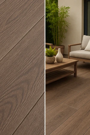 Gres tarasowy 20mm drewnopodobny Monreal Brown | 120x40x2 cm