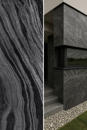 Kamień elewacyjny-dekoracyjny Silver Grey Leather | 30x60x1,2 cm