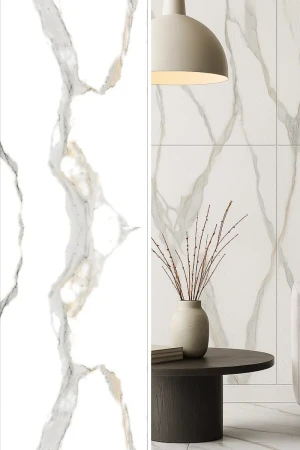 Gres 9mm Marble Statuario Aster Carving | 120x60x0,9 cm