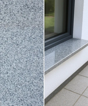 Parapet granitowy szary polerowany G603 New | 152x33x2 cm