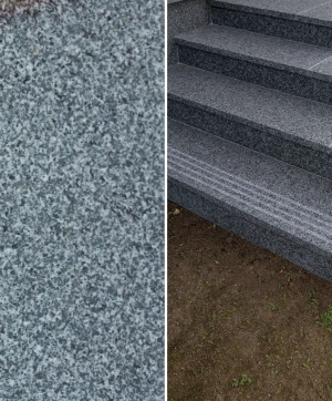 Płytka schodowa ryflowana granitowa G654 NEW poler | 30,5x61x1