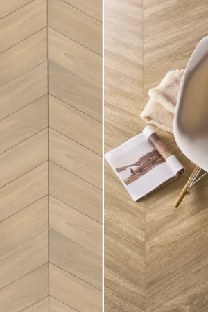 Płytka Gresowa Sleekwood Chevron Beige 11x54 jodełka
