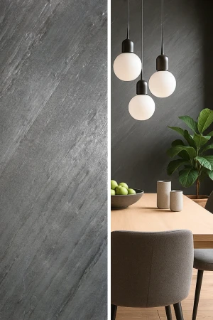 Fornir kamienny Line Black XXL | 122x280x0,2 cm