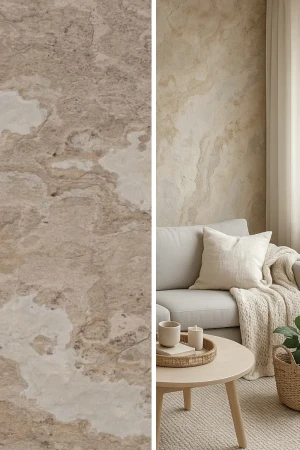 Fornir kamienny Autumn Cream XXL | 122x280x0,2 cm