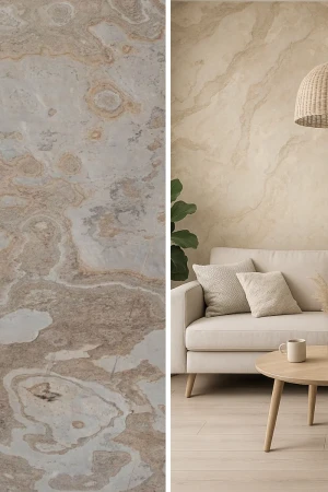 Fornir kamienny Autumn Cream XXL | 122x244x0,2 cm