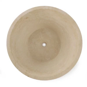 Umywalka Kamienna Classic Light Beżowy Trawertyn Matowa Ø43x16 cm
