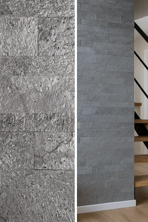 Fornir samoprzylepny 3D Silver Grey | 15x60x0,2 cm