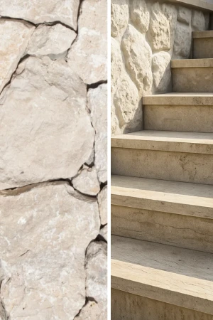 Trawertyn Ivory Classic Kamień dekoracyjny na ścianę 3–5 cm | Dzikówka Rockface