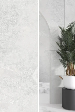 Gres Cement Albira White Carving | 120x60x0,9 cm