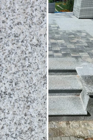 Schodek Granitowy Płomieniowany G603 Bullnose | 150x35x2 cm