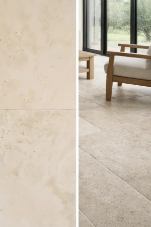 Trawertyn Light Premium Bębnowany | 40,6x61x1,2 cm