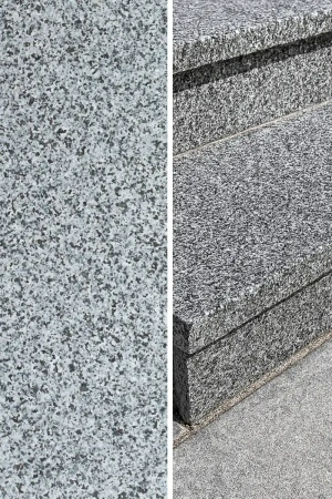 Stopnica granitowa grafitowa płomieniowana Dark Grey New G654 | 150x33x3 cm