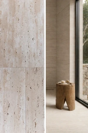 Trawertyn Bianco Classic Vein Cut Szczotkowany | 30,5x61x1,2 cm