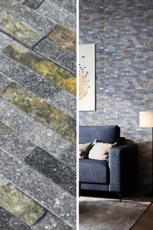 Kamień Elewacyjny Dekoracyjny Marmur Stackstone Brązowo-Grafitowy Naturalny | 10x36x0,8-1,3 cm