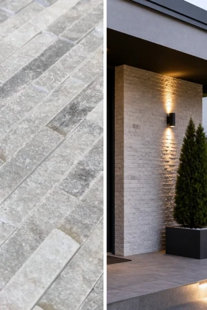 Kamień Elewacyjny Dekoracyjny Marmur Stackstone Szary Naturalny | 10x36x0,8-1,3 cm