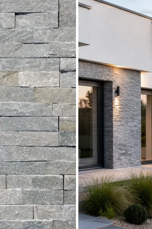 Kamień Elewacyjny Dekoracyjny Łupek Stackstone Szary Naturalny | 10x36x0,8-1,3 cm