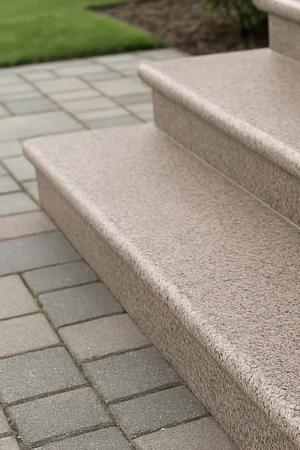 Stopnica granitowa G664 płomieniowana Bullnose | 150x35x2 cm