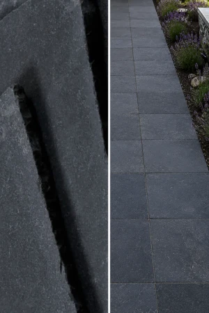 Płytka Kadappa Black Limestone Naturalna Bębnowana | 40x40x3 cm