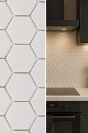 Mozaika gresowa Beżowa Hexagon Matowa | 32,5x28,1x0,5 cm