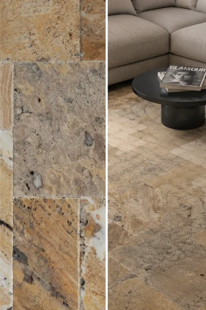 Komplet Rzymski Trawertynowy Scabos Dłutowany Szczotkowany | Komplet = 0,742 m2 | gr. 1,2 cm