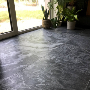 Płytka Kwarcytowa Silver Grey Leather | 90x60x1,3 cm