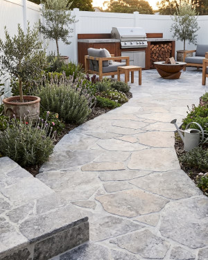 Trawertyn Silver Crazy Paving Dzikówka Bębnowany 3 cm