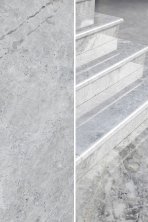 Stopień Marmurowy Tundra Grey + Bullnose Polerowany | 135x33x2 cm