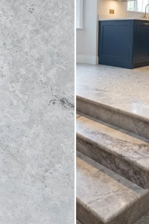 Stopień Marmurowy Tundra Grey + Bullnose Szlifowany | 135x33x2 cm
